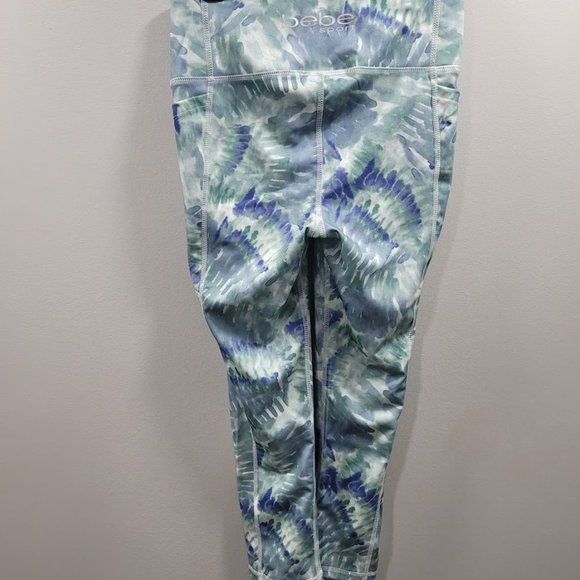 Bebe Sport Printed Tie Dye Capri Leggings Size Small - Picture 8 of 8